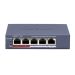Hikvision DS-3E0105P-E/M(C) — 4-portni PoE svič 4+1, 45W budget, metalno kućište