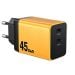 WEKOME WP-U33 - GaN punjač 45W, 2x USB tip C, žuti