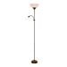 Podna lampa 1xE27 + 1xE14 braon aluminijum - samostojeca, podesiv smer svetlosti