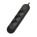 PROSTO NV371U-2/BK razvodnik 3 šuko + 3xUSB-A, 2m, prekidač, crna, 140x60x40mm