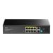 CUDY GS1010PE - 10-portni Gigabit PoE+ svič, 8× PoE + 2× uplink, 120 W