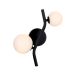 Zidna lampa E201754 - 2×G9, crna, aluminijum i staklo, IP20