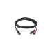 GBC audio kabl 3,5 mm stereo utičnica na 2× RCA utikač, 1,5 m