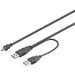 Kabl 2x USB - mini USB Y power 0.6m 93587