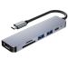 USB-C multihub 6 u 1 HDMI, USB-C, SD/TF card, PD, RJ45