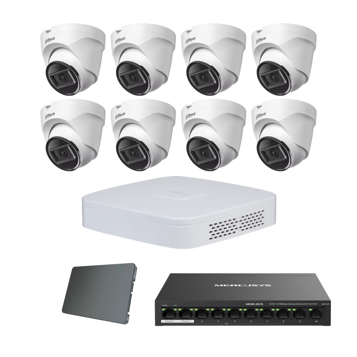 Dahua IP komplet 8 turret kamere 4Mpix