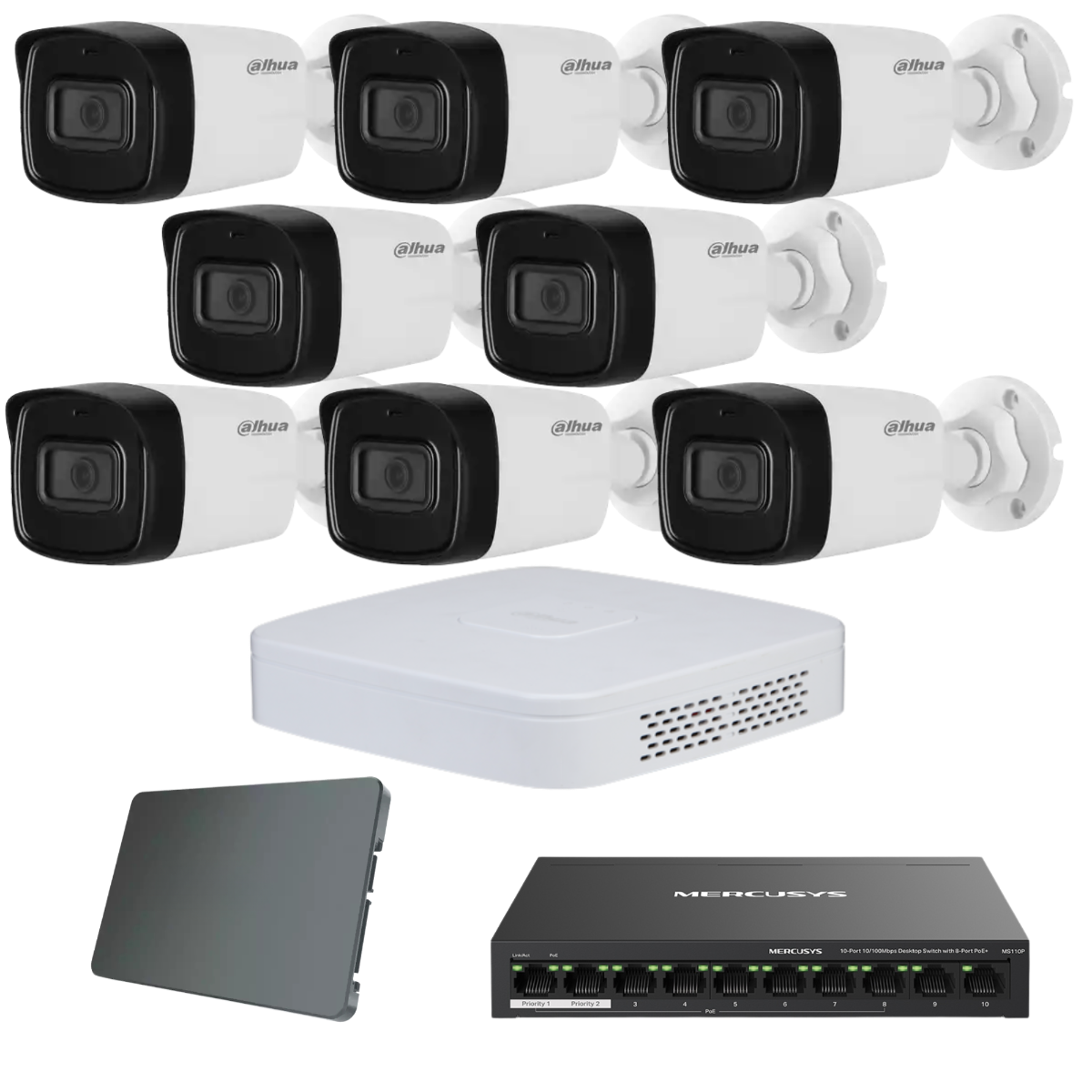 Dahua IP komplet 8 Eco kamere 2Mpix