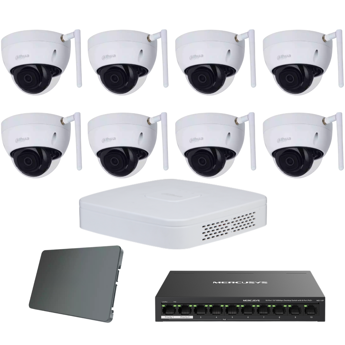 Dahua IP komplet 8 antivandal kamere 4Mpix