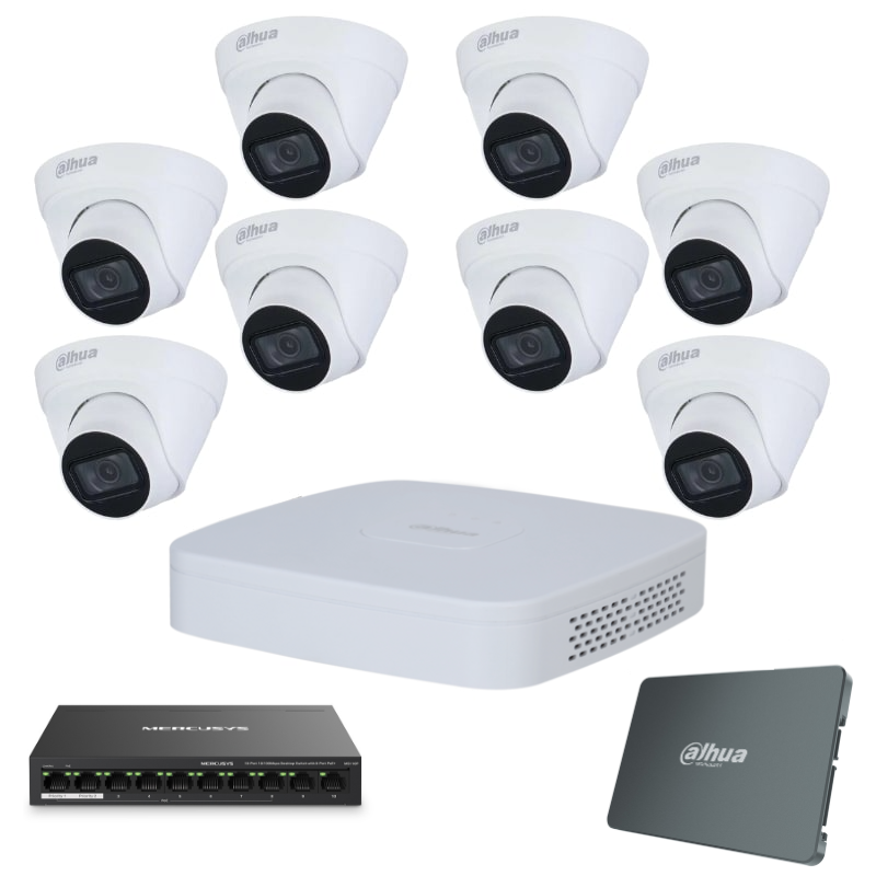 Dahua IP komplet 8 turret kamera 4Mpix