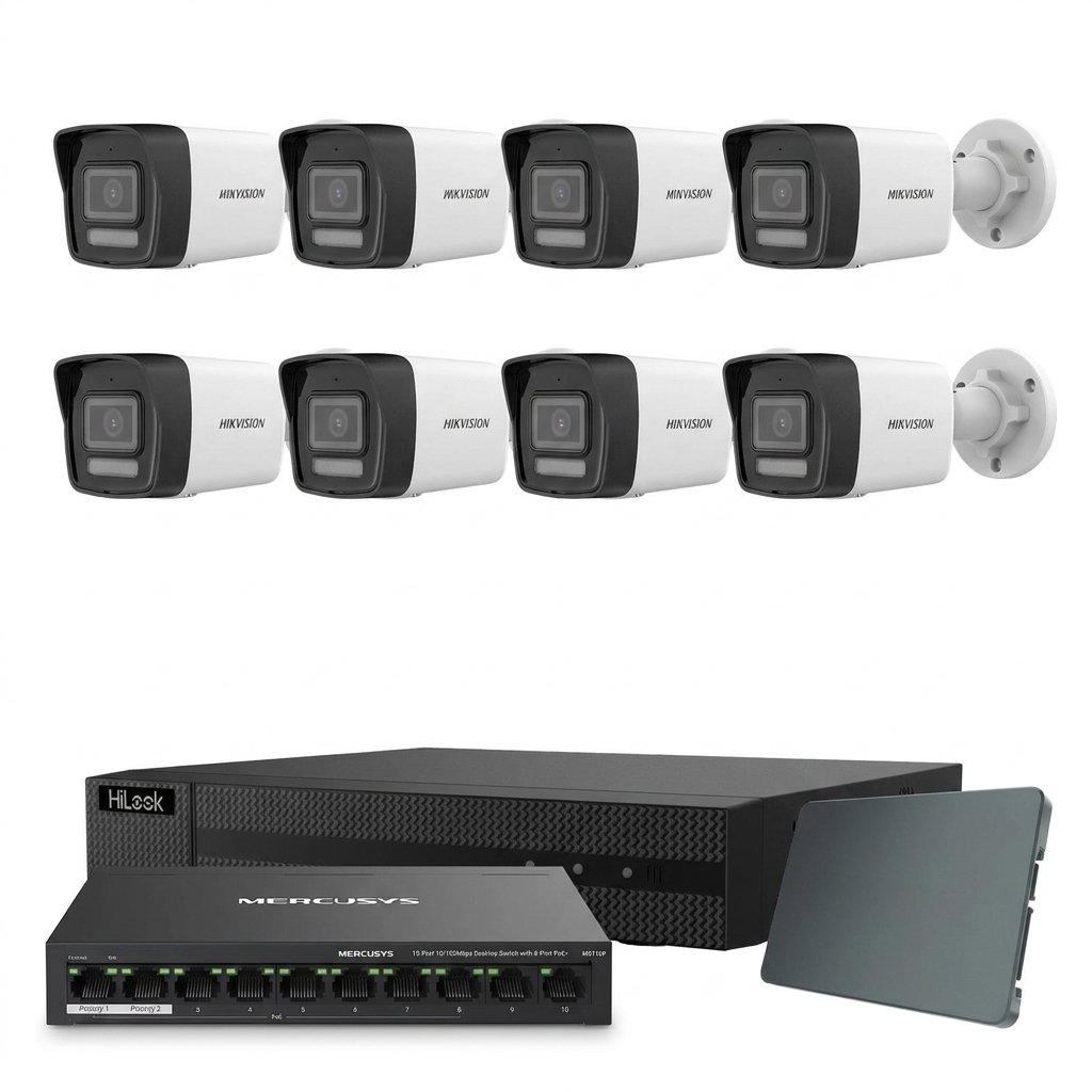 Hikvision IP komplet 8 bullet kamere 8Mpix