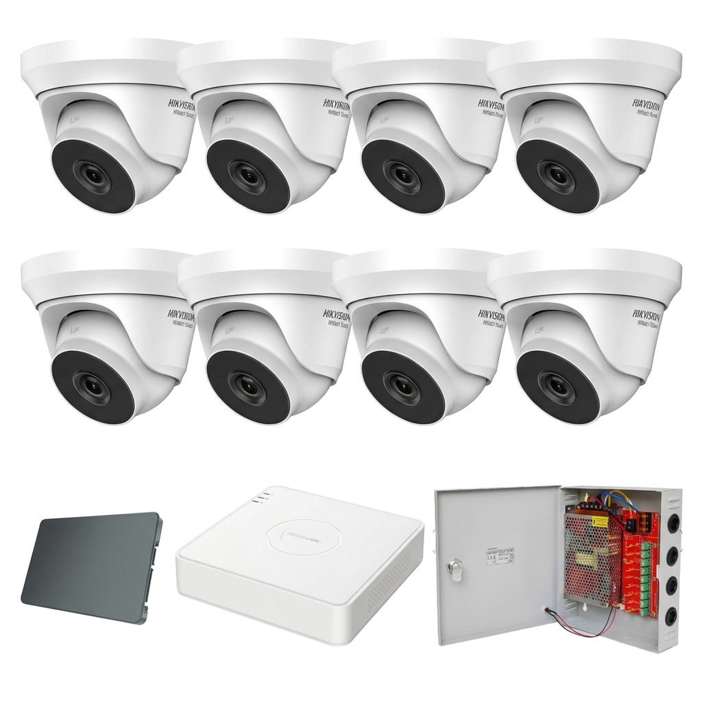 HikVision komplet 8 turret Quad HD kamera 5Mpix