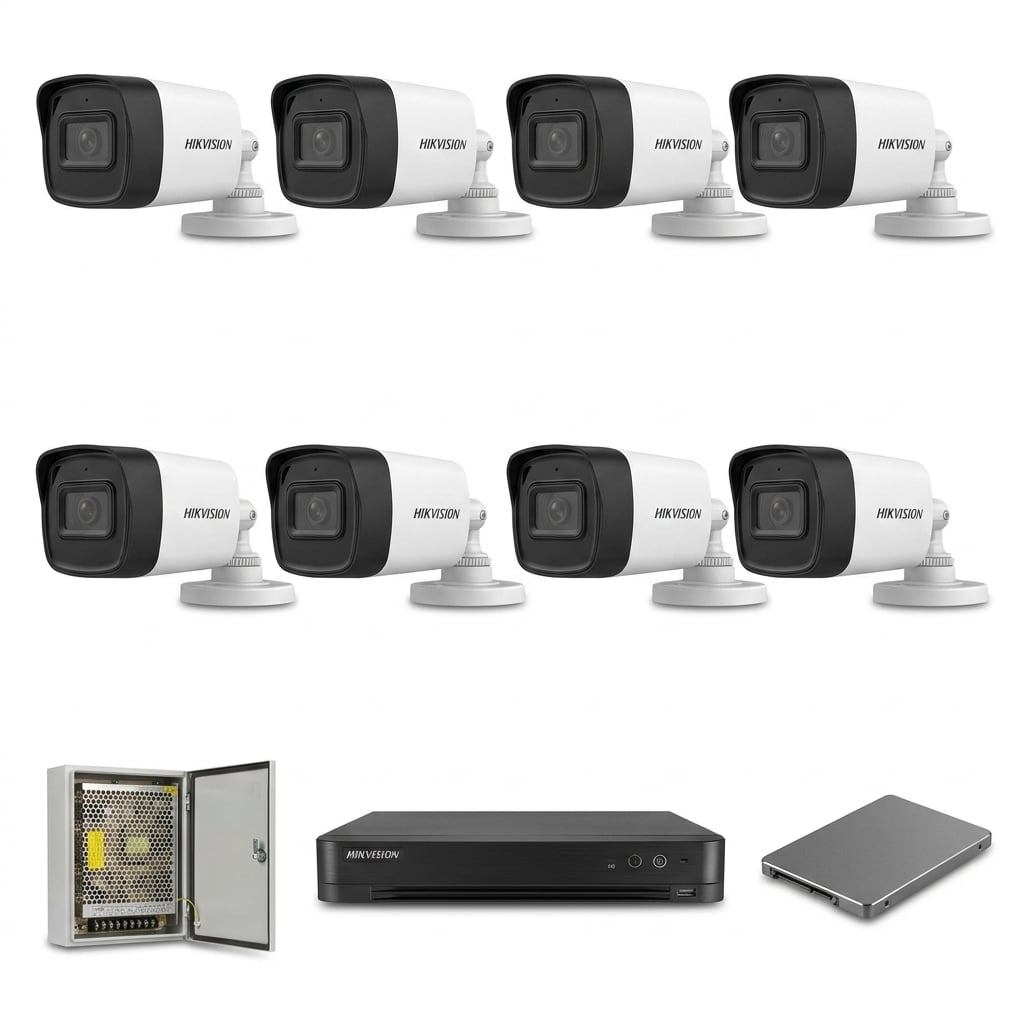 Hikvision komplet 8 bullet kamere 8Mpix