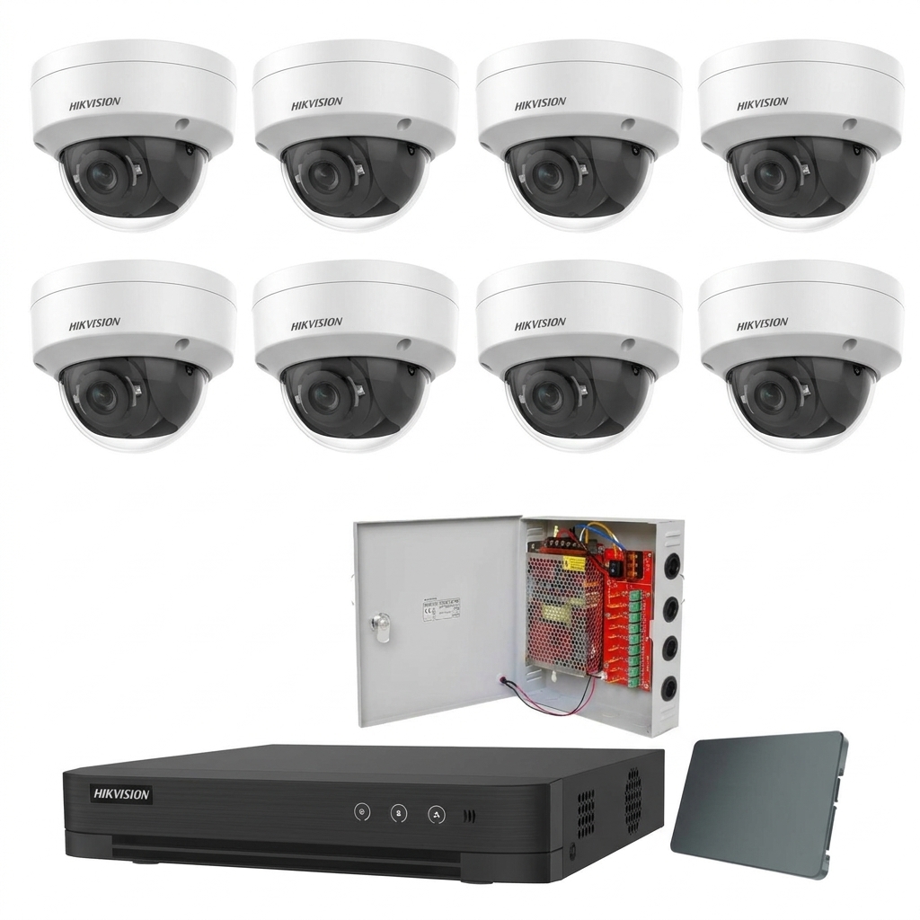 Hikvision komplet 8 dome kamere 8Mpix