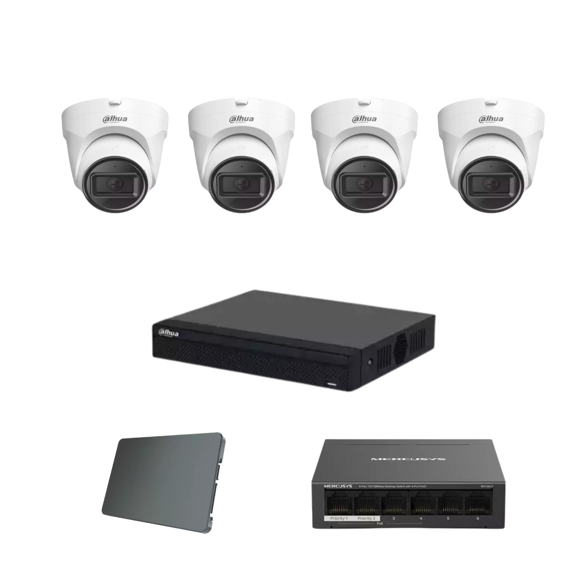 Dahua IP komplet 4 turret kamere 2Mpix