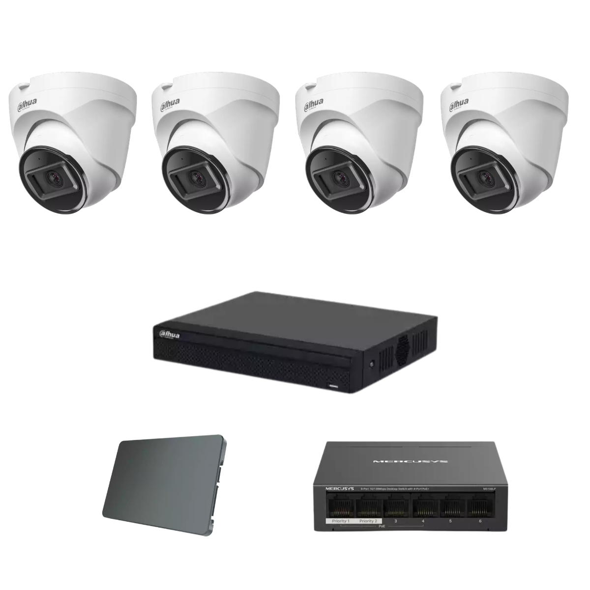 Dahua IP komplet 4 turret kamere 4Mpix