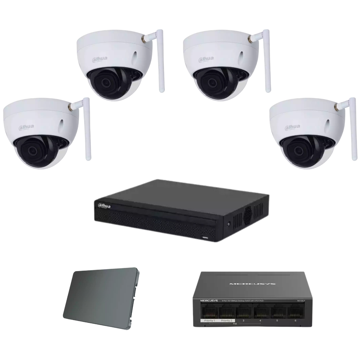 Dahua IP komplet 4 antivandal kamere 4Mpix